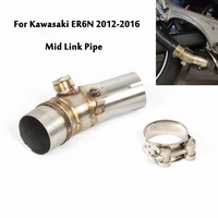 for kawasaki er6n 2012 2016 motorcycle exhaust middle mid pipe connecting link tube section escape slip on modified system 51mm