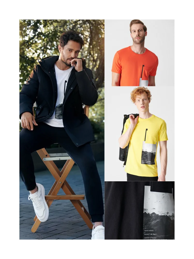 

Мужская хлопковая футболка с коротким рукавом, с круглым вырезом