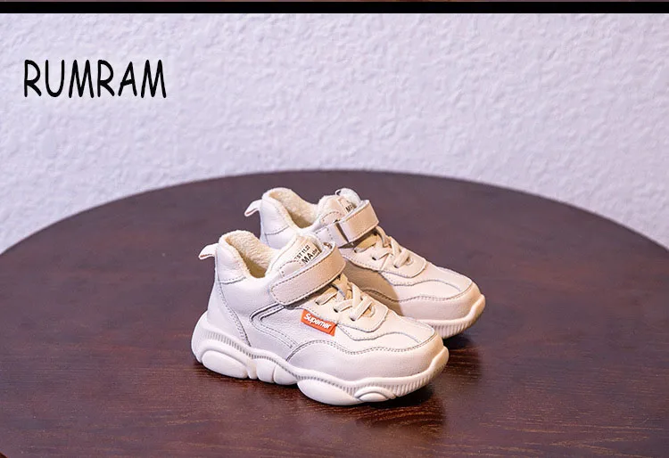 RUMRAM/Школьная обувь для мальчиков и девочек с медведем на шнуровке из PU