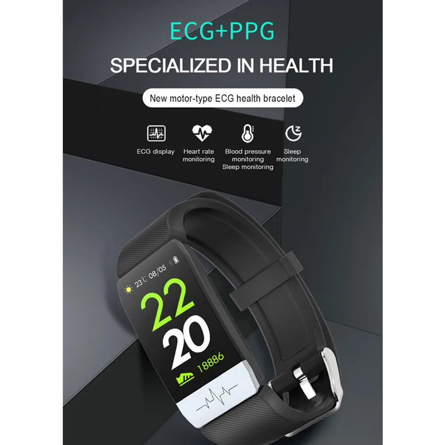 Accalia Q1S smart wirstband ECG PPG монитор сердечного ритма кровяное давление трекер Спорт измерительное оборудование android ios