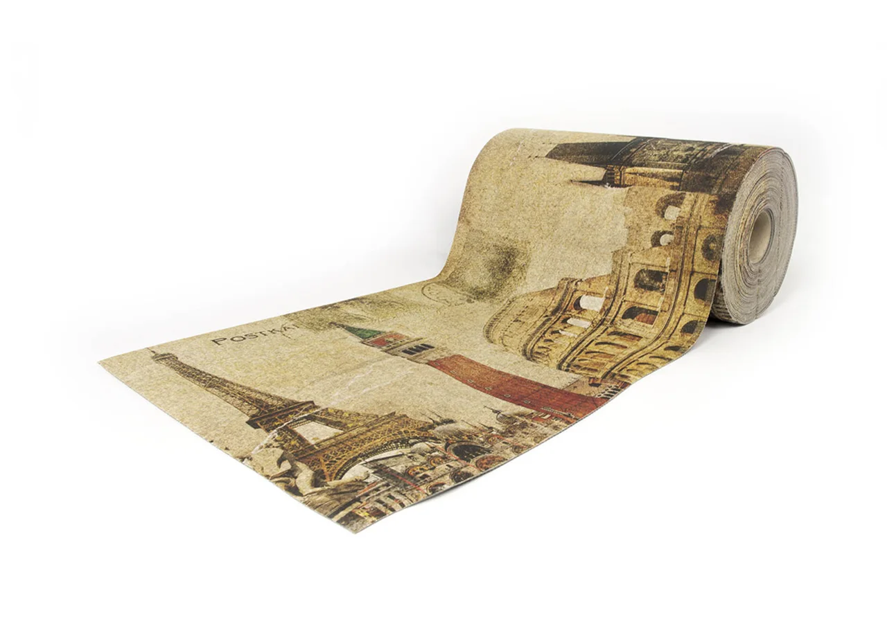 Ковровая дорожка нескользящая цифровая печать дизайн Италия 50х320 бежевый | Дом и