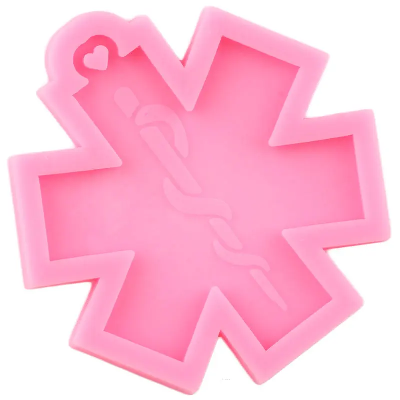 Блестящая аптечка жизни звезда медицинский логотип плесень силиконовые формы DIY