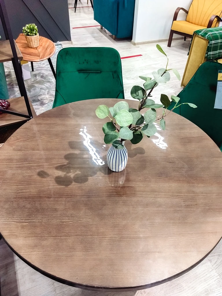 Силиконовая скатерть прозрачная .гибкое(мягкое) стекло на стол FOR DESK круг. глянец 0