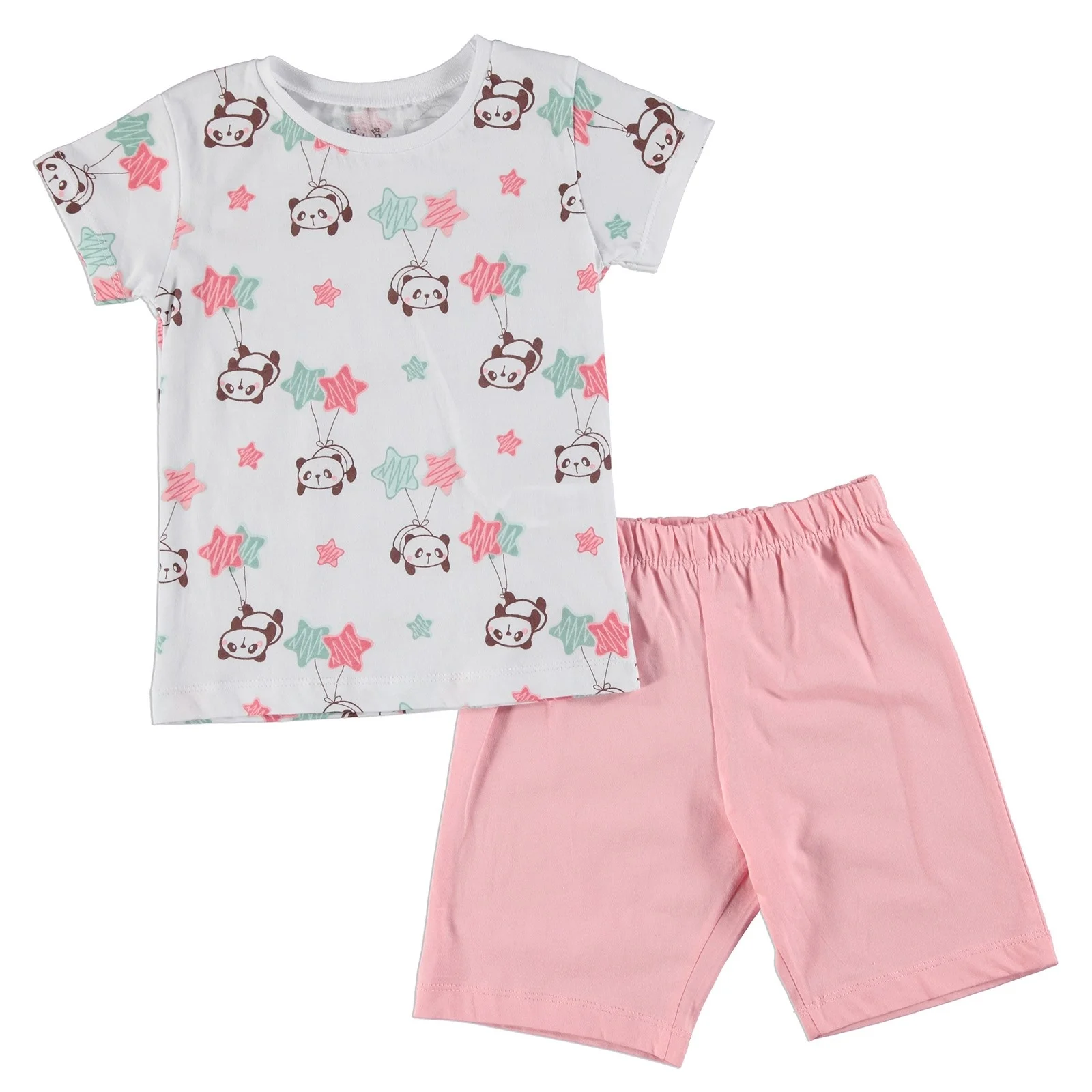 Пижама для девочек с короткими рукавами и принтом панды ebebek For My Baby| |