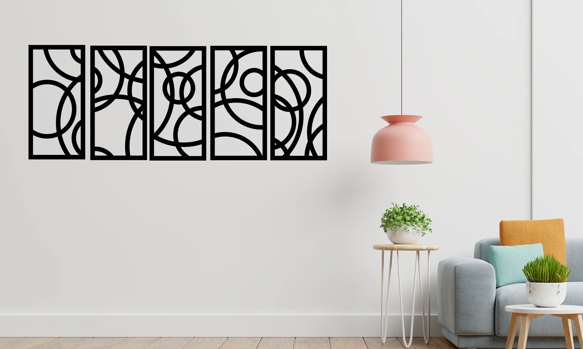 Wooden Modern Wall Decoration 100x35 cm