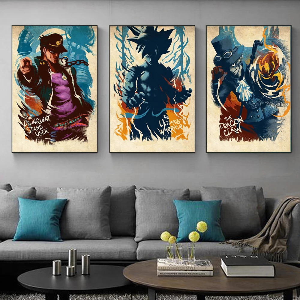 

Classic Anime One Piece Dragon Ball Super Saiyan Wall Poster Print Canvas Painting Mural Picture Living Room Home Decor Cuadros