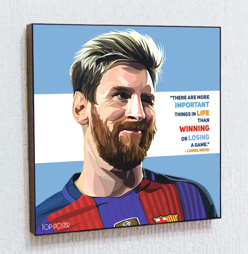 Лионель Месси в стиле Поп Арт с креплением на стену портрет постер плакат холст