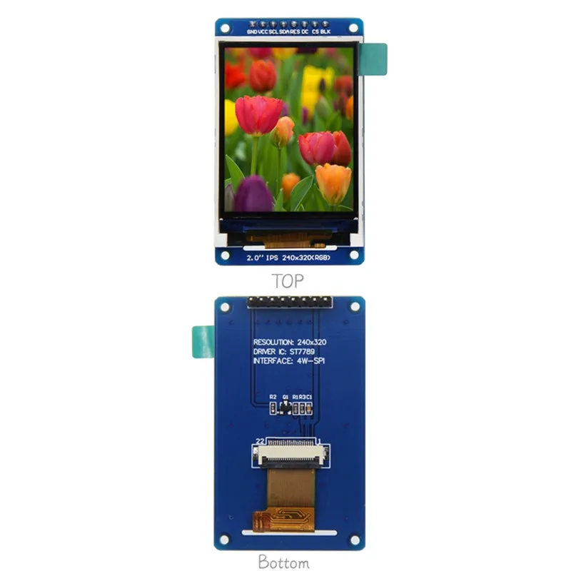 5-дюймовый RGB 65 цветов 8-контактный 4-линейный интерфейс SPI IPS st7789 разрешение 2 0*320