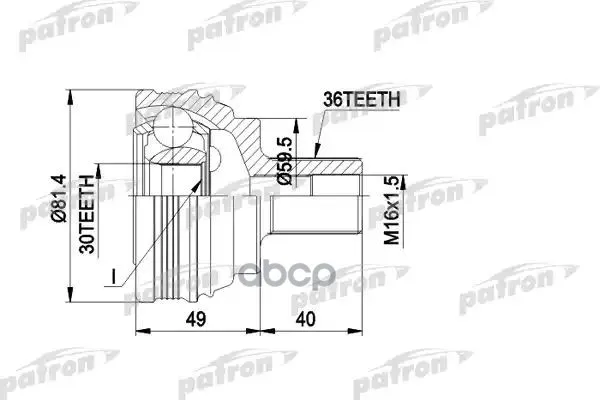Шрус Наружн К Кт 36x59.5x30 Seat: Leon 05 Vw: Golf V 03|Электрические ломтерезки| |