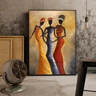 Винтажная портретная картина маслом на холсте с африканской женщиной, постеры и принты, Скандинавская Настенная картина для декора гостиной