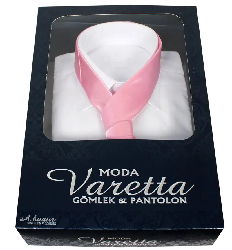 Подарки для бойфренда с длинным рукавом белая рубашка мужчин и розовый галстук