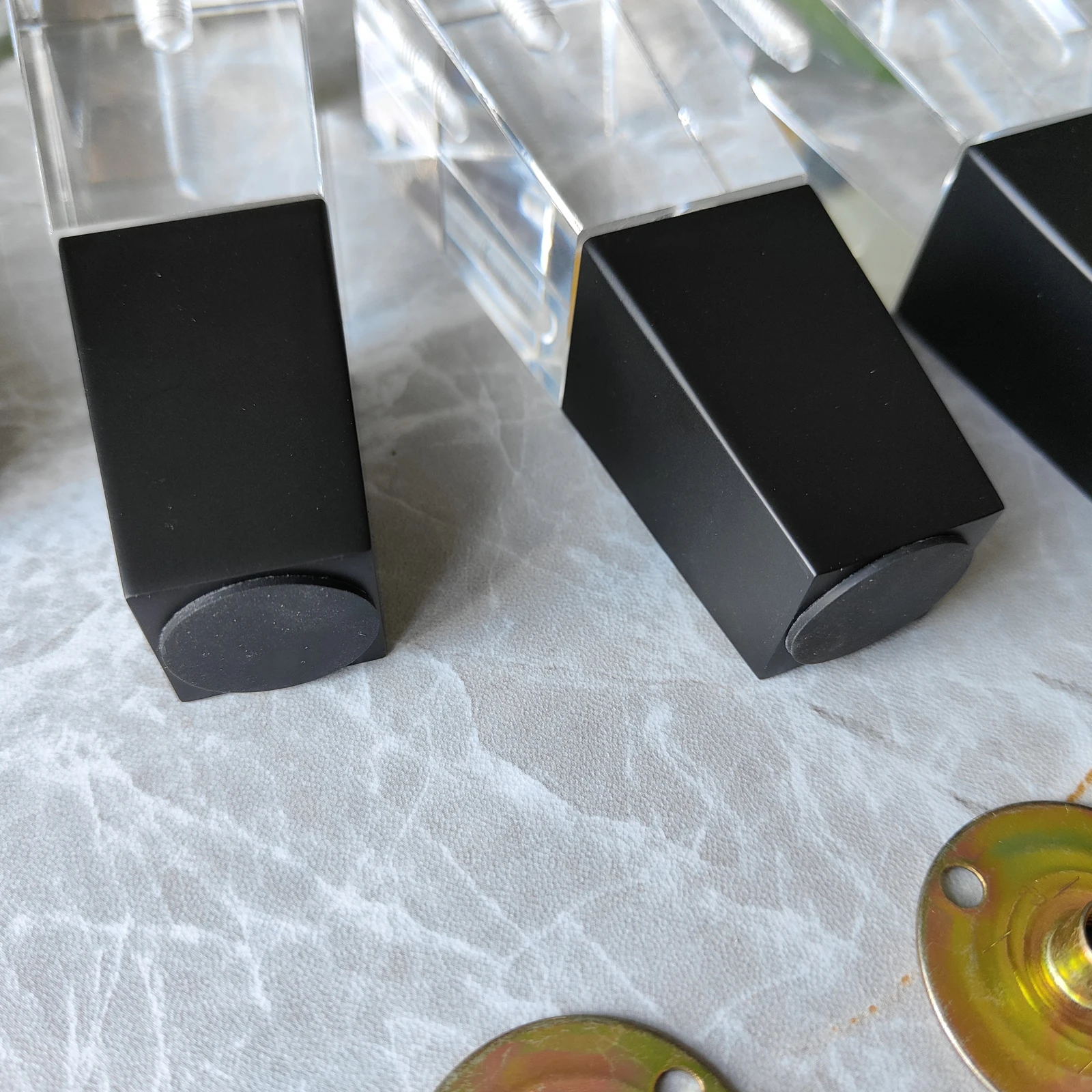 matte black furniture legs acrylic home cabinet cupboard coffee table sofa feet crystal kitchen diy improvement heavy capacity free global shipping