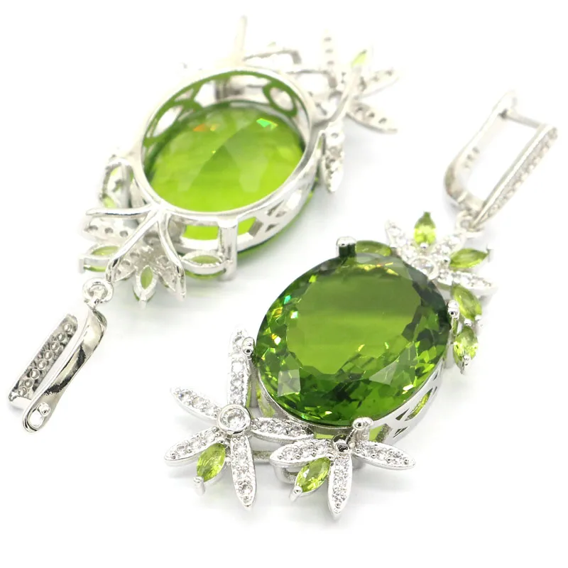 61x25 мм нежный тонкий большой тяжелый 22 г Зеленый Перидот медовый шпинель Белый CZ