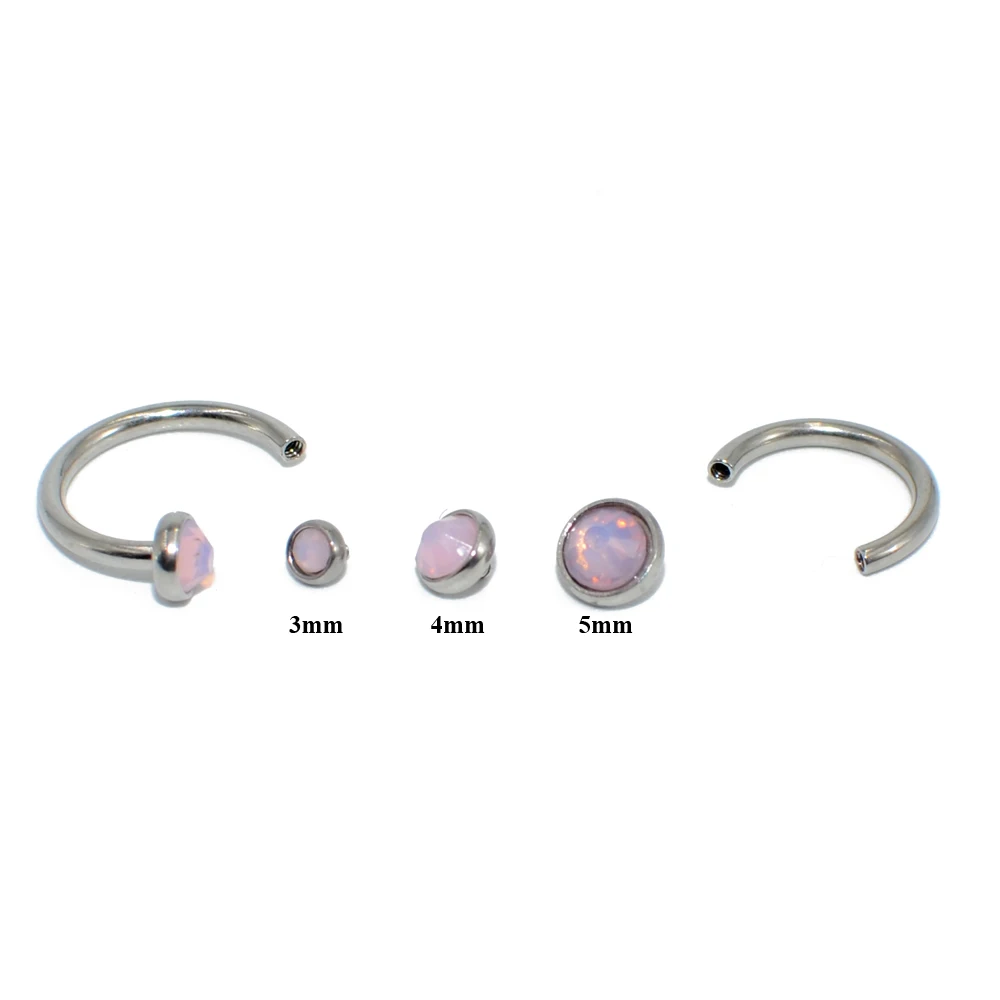 1 шт. стальная флэш-пленка циркон круглый шарик кольцо для пирсинга Подкова