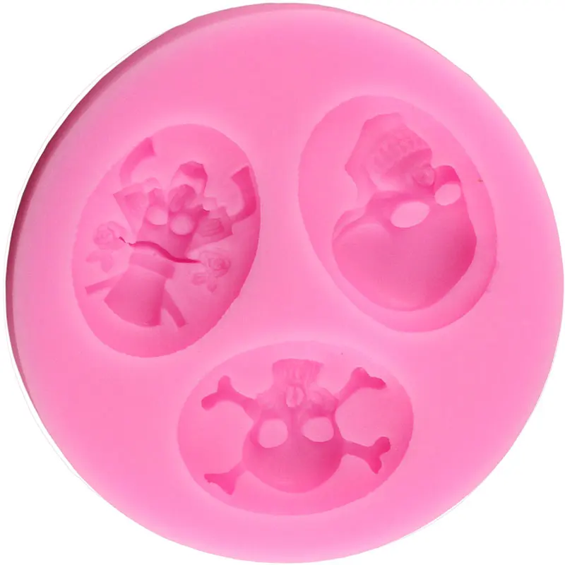 Силиконовая форма в виде головы черепа для Хэллоуина капкейка топпера помадки