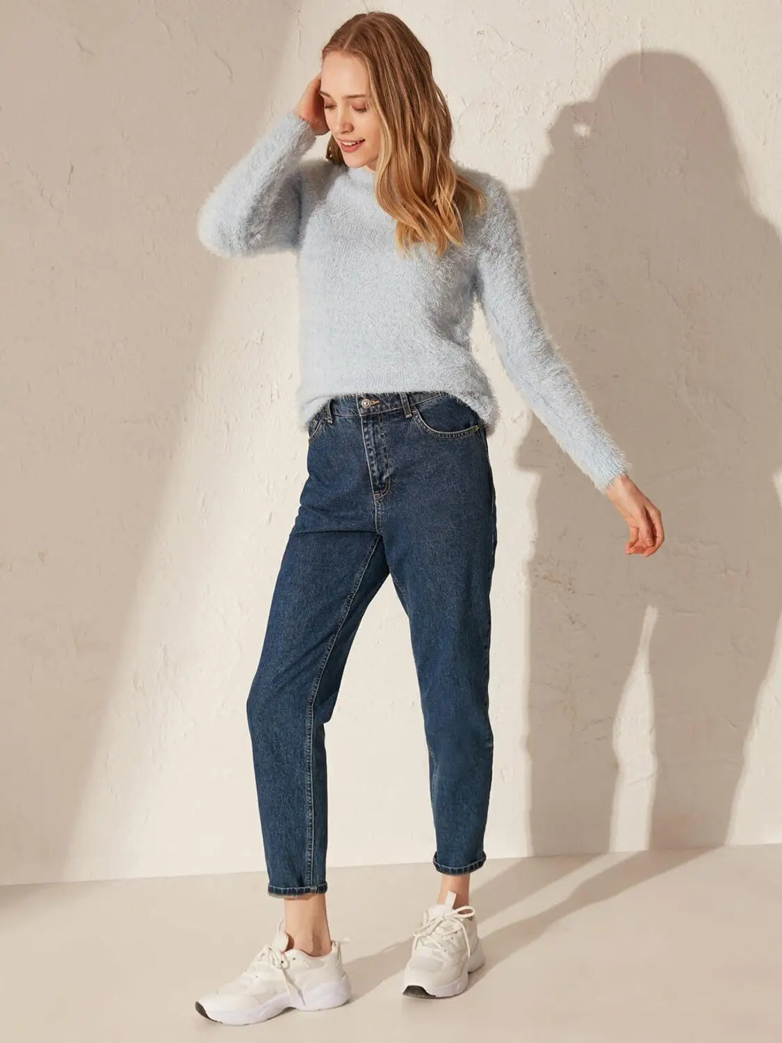 

LCW Blue Feathered Knitwear Sweater