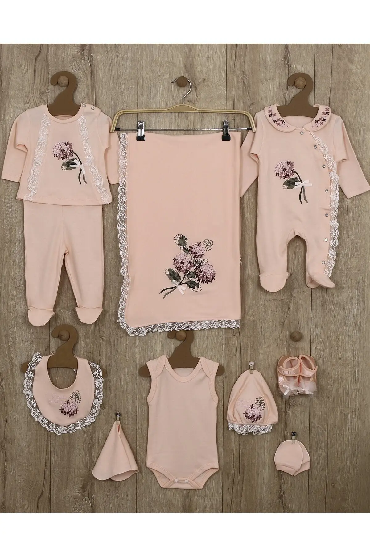 Baby Girl Clothing Newborn Hospital Outlet 10 Pieces Pink Luxury Cross-stitch Embroidered 0-3 9,9-12months