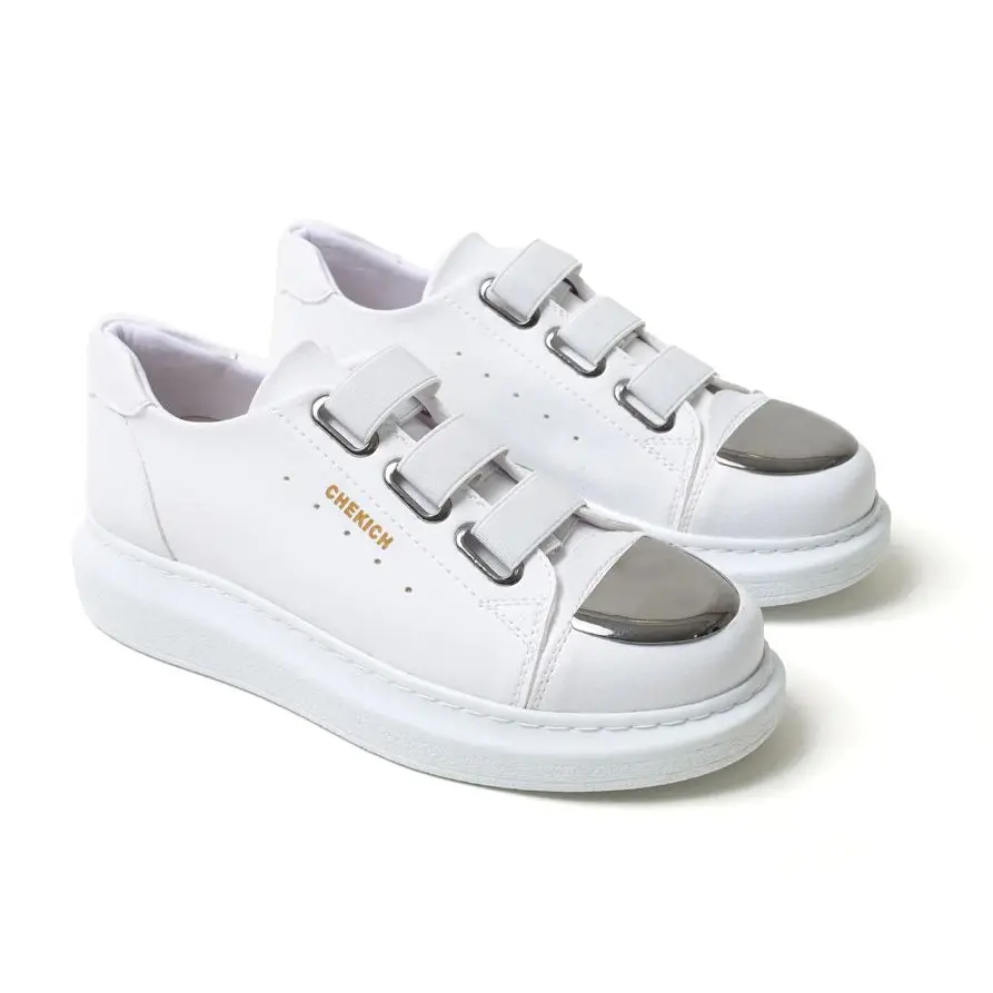 Мужская обувь Chekich Белый цвет Застежка на резинке Искусственная кожа Весна и