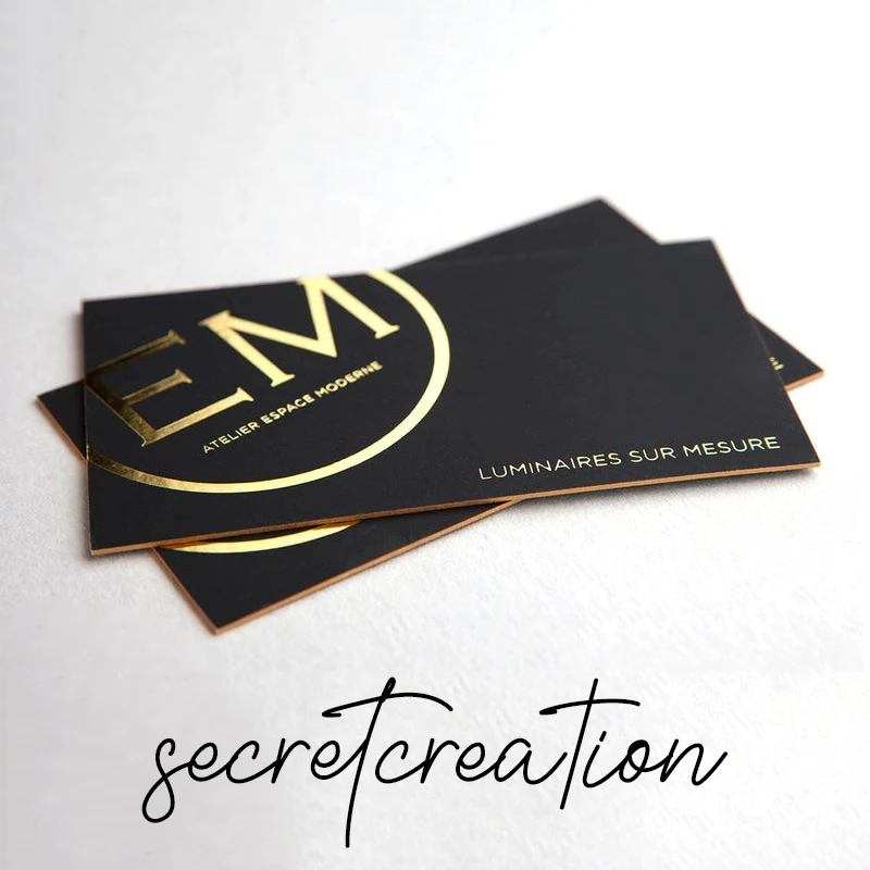 Custom Black cards Bronzing Gold Edge Business Cards 700gsm CoatedPaper Double Side Printing Visit Card 0.7 Thickness100/200Pcs