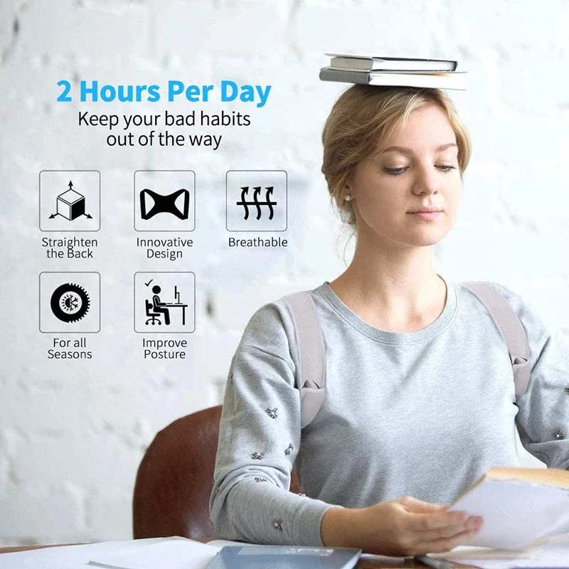 Регулируемый дышащий Корректор осанки для спины неопреновый плечевой корсет с 2