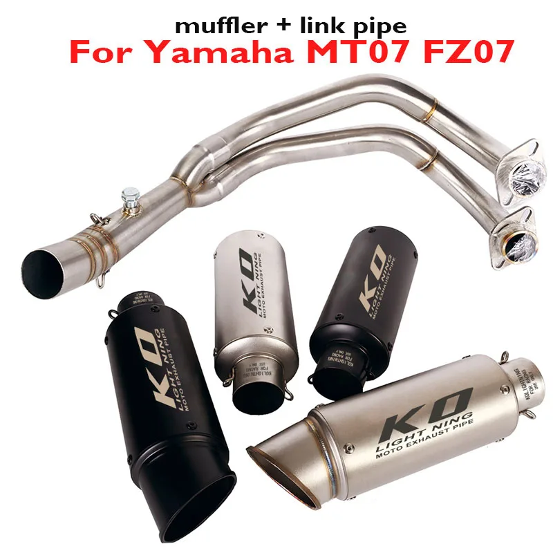 

Motorcycle Slip on MT07 FZ07 Exhaust System Connector Link Tube Header Pipe Escape Muffler Silencer for Yamaha MT07 FZ07