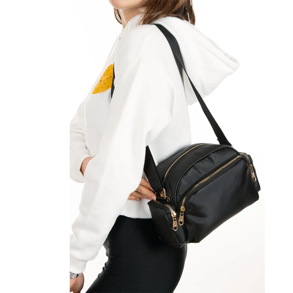 

Women's Satin Fabric Waterproof Multi Compartment Adjustable Strap Cross Hand Shoulder Bag 2022 Fashion Daily Travel