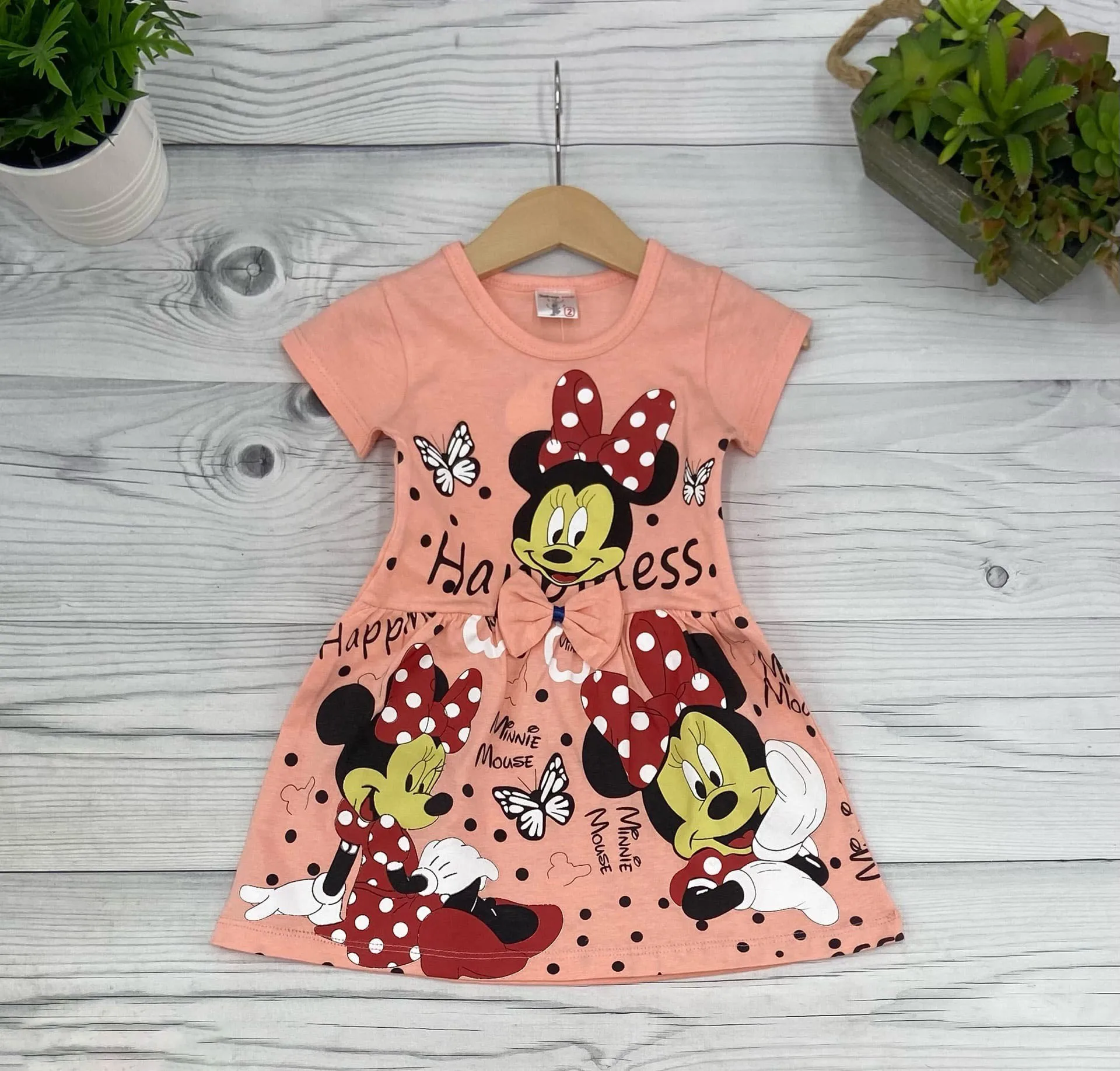 Детская одежда для девочки Платье на девочку рисунок Минни Маус трикотажные