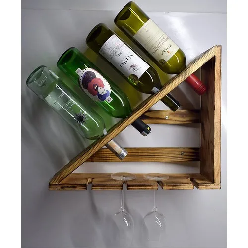 

Wooden Triangle Wine Rack and Goblet Wall Stand Special Stylish Designs