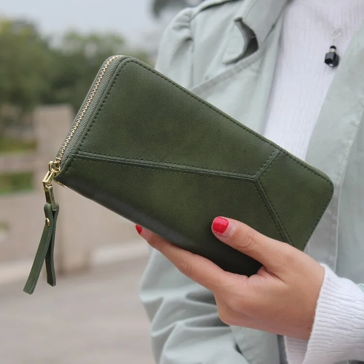 Женский кошелек с геометрическим ремешком на запястье Длинный молнии большой