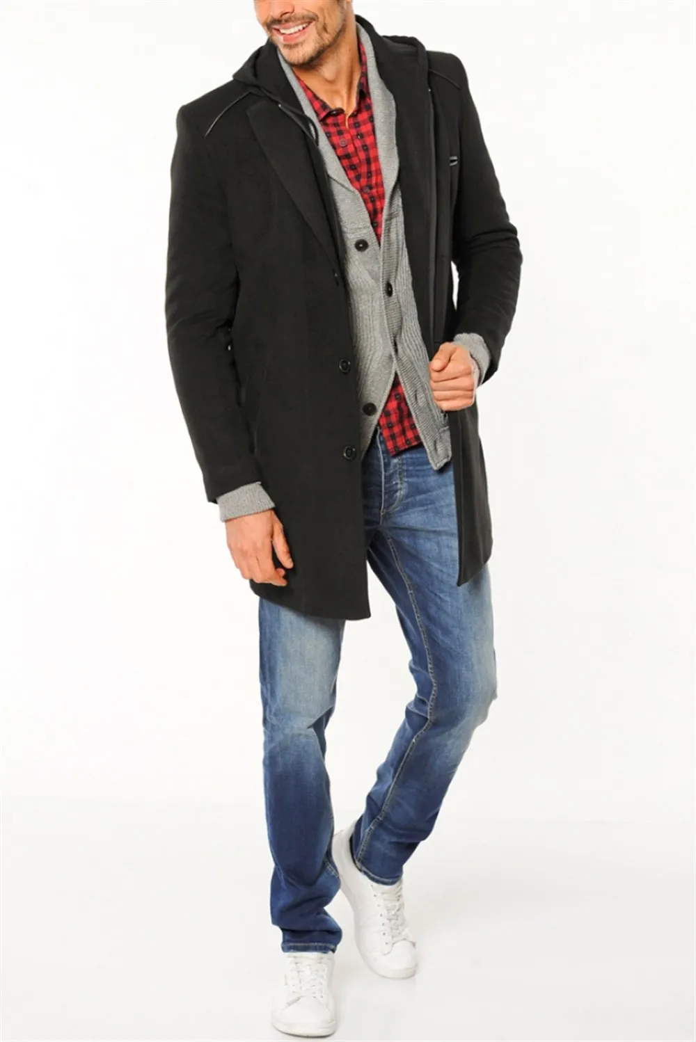 Черное Пальто DEWBERRY PLT8351|Мужские пальто| |