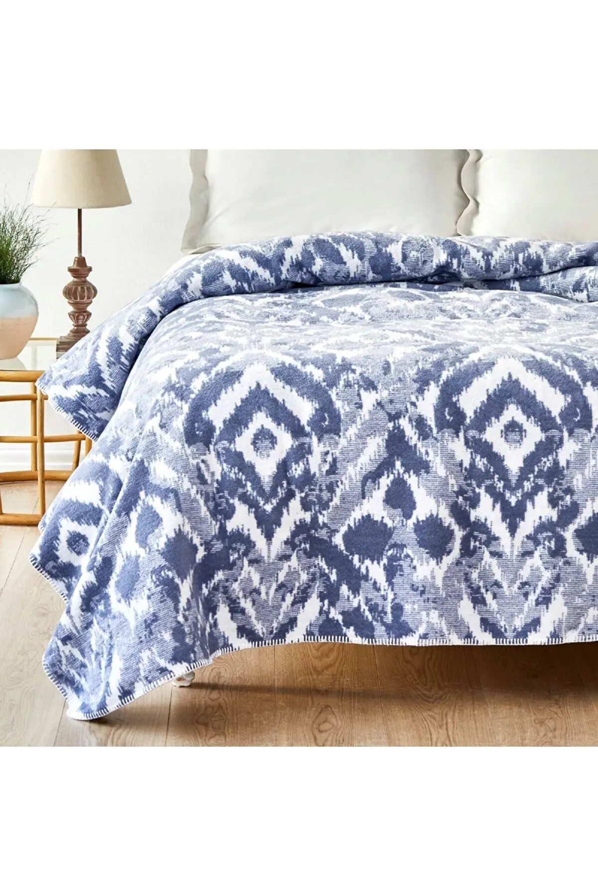 

Karaca Home Arwen Indigo Single Cotton Blanket 200.19.01.0423