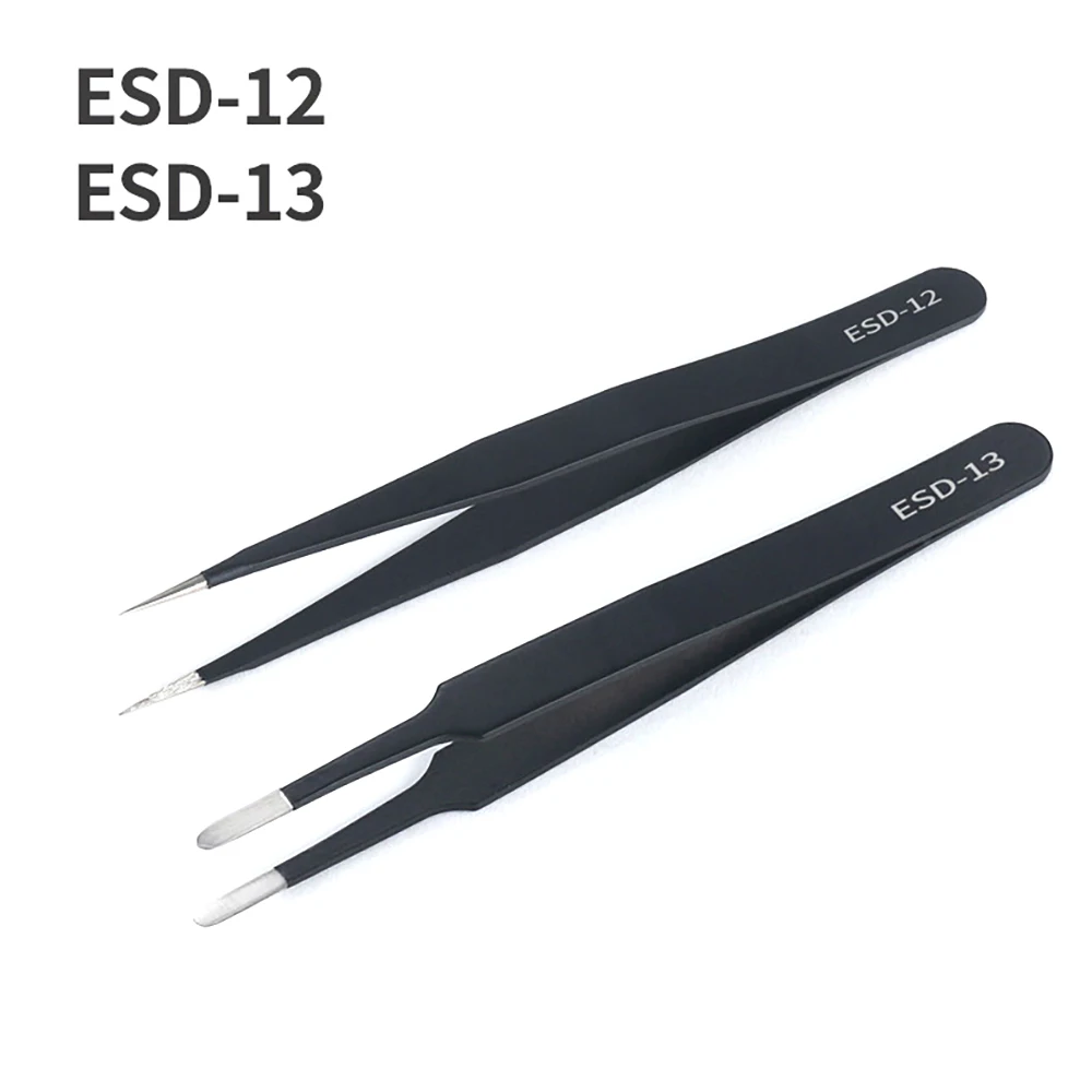2pcs Antistatic Tweezers Accuracy Stainless Precision Tweezer For Mobile Repair Electronic Jewelry Eyebrow Clips Tool Set - купить по