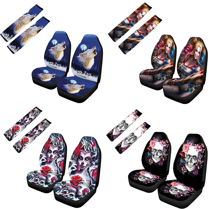 Синие автомобильные чехлы на сиденья для мужчин и женщин 4 набора прочных