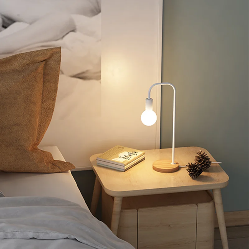 Современная простая Светодиодная лампа в скандинавском стиле без абажура