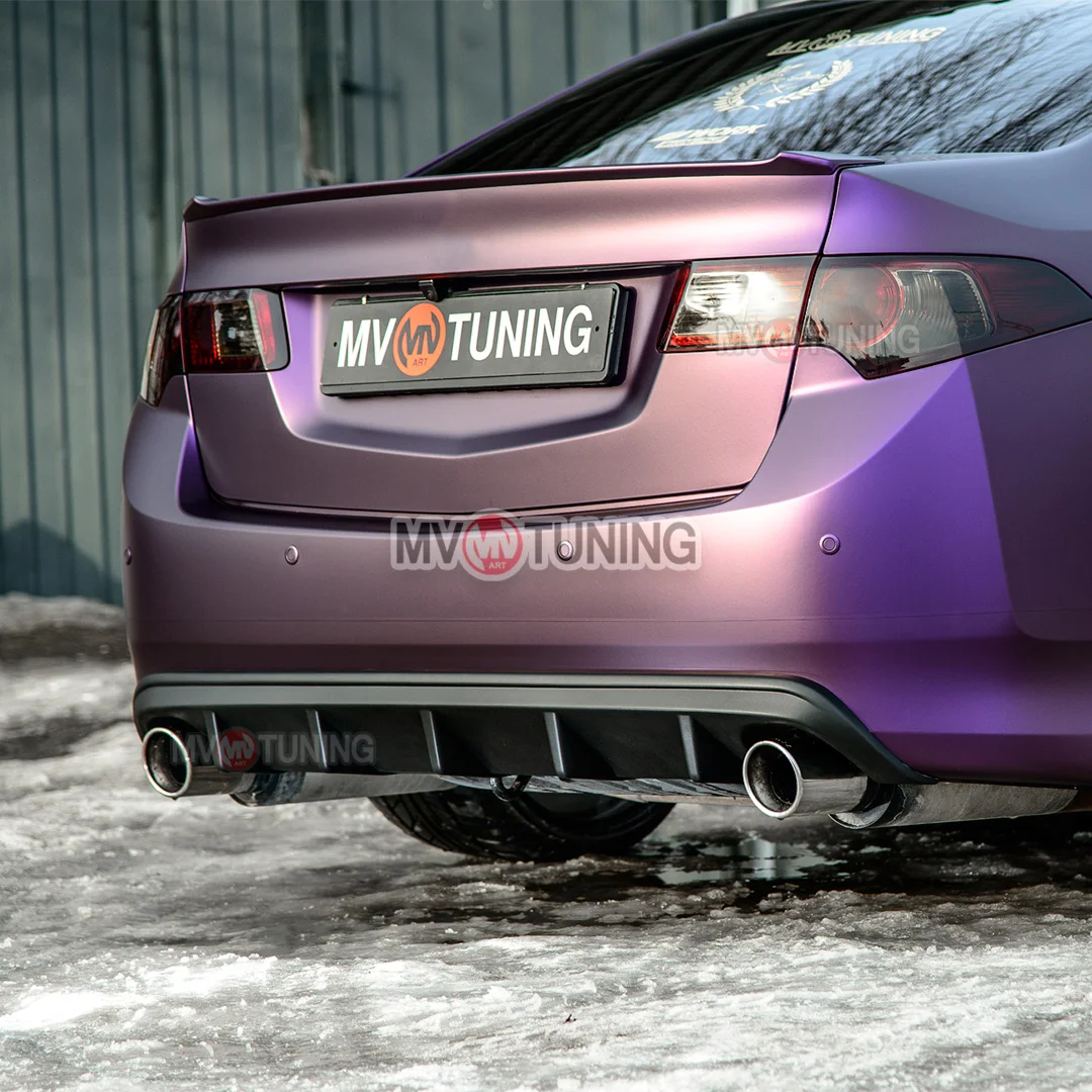 Rear bumper diffuser for Honda Accord 8 (2008-2013) ABS plastic tuning pad styling lip skirt under double exhaust | Автомобили и