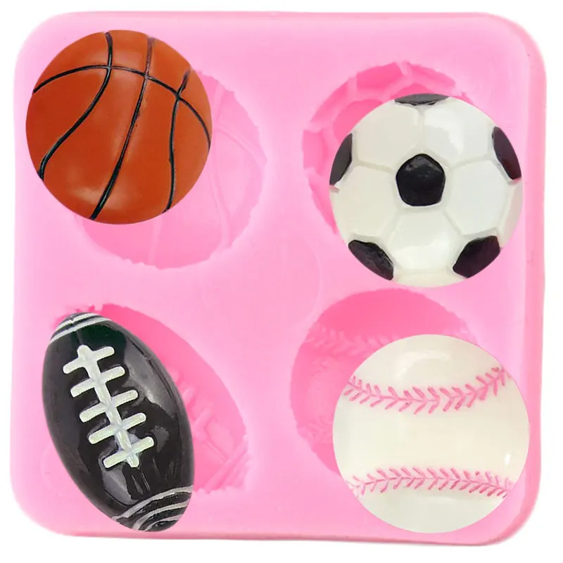 4 полости шары силиконовая форма для игры в баскетбол футбол - Цена: 