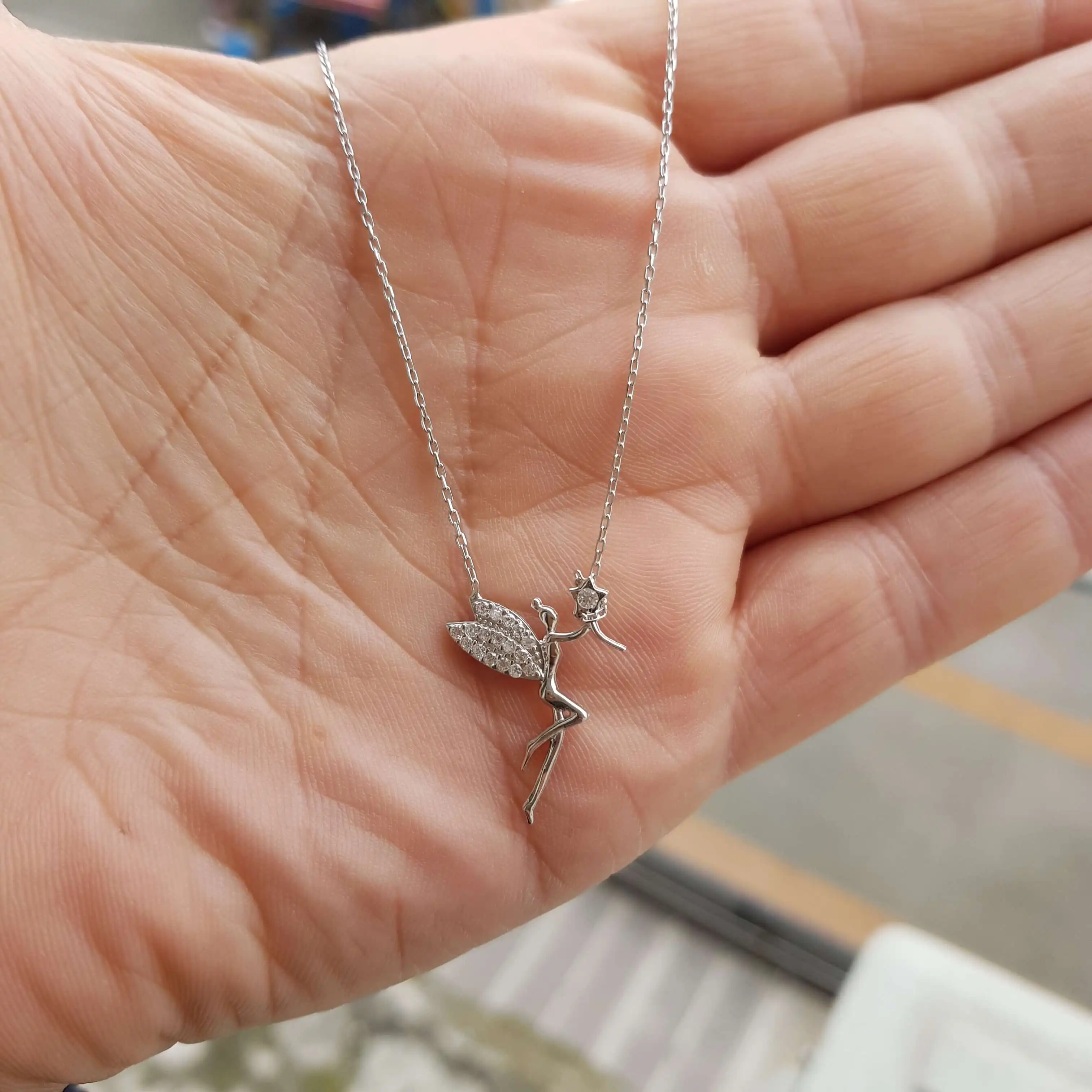 Collier en argent Sterling 925 pour femmes, pendentif en pierre de Zircon, petit conte de fées, cadeau d'anniversaire, chaîne élégante, luxe Cool