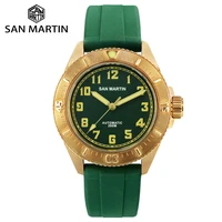 san martin diver bronze watches automatic rotating bezel mens mechanical watch 200m water resistant luminous sapphire sn0040q