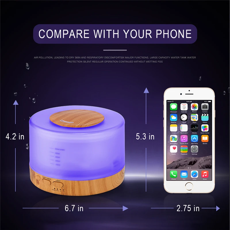 500 мл увлажнитель воздуха с дистанционным управлением диффузор эфирного масла