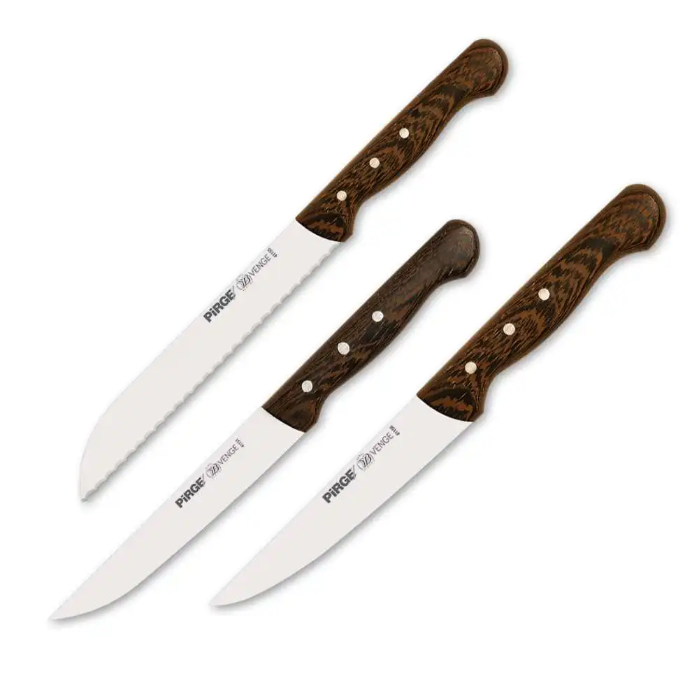 

Pirge, Sultan Kitchen Knife Set 3pcs -Professional Household Knives, Kitchen Knives and Chef Knives- 35125