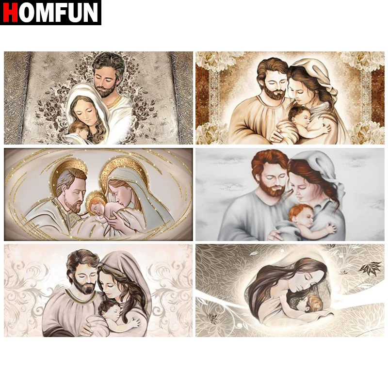 

Алмазная 5d картина HOMFUN, полноразмерная/круглая «религиозные фигуры», картина стразы, для творчества, алмазная вышивка, домашний декор