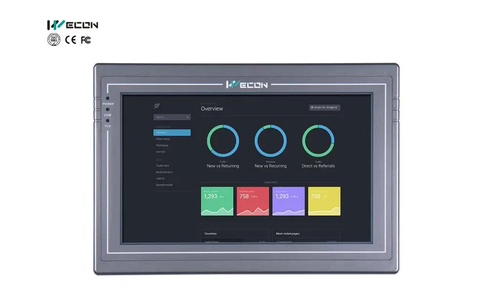 Wecon PI 10 2 дюйма HMI (с высоким разрешением) для домашней автоматизации встроенный в