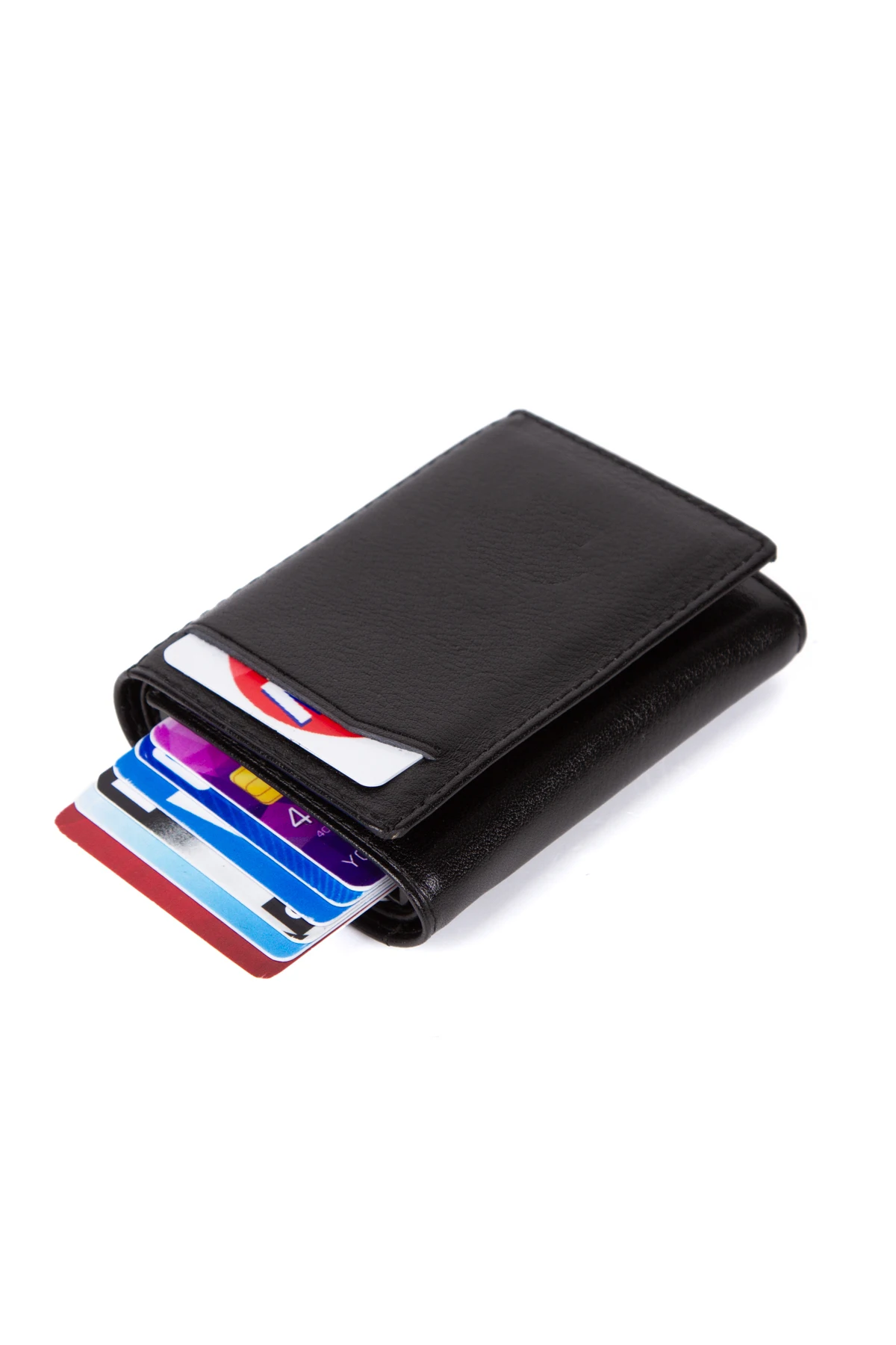 Genuine Leather Automatic Card Case Holder Money Clip Pop Up Wallet Storage From Turkey