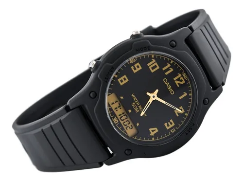Классические мужские аналоговые цифровые часы Casio AW-49H-1B ремешок из смолы 50 м