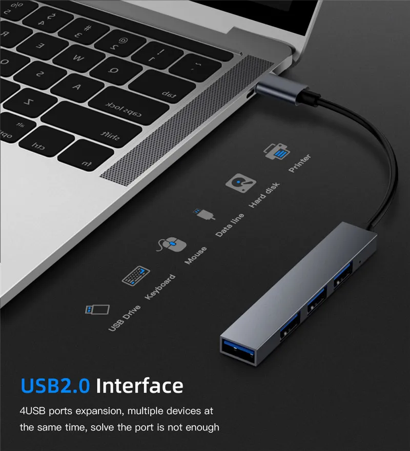 Тип C концентратор 4 порта USB 2 0 сплиттер конвертер OTG адаптер кабель для Macbook Pro iMac
