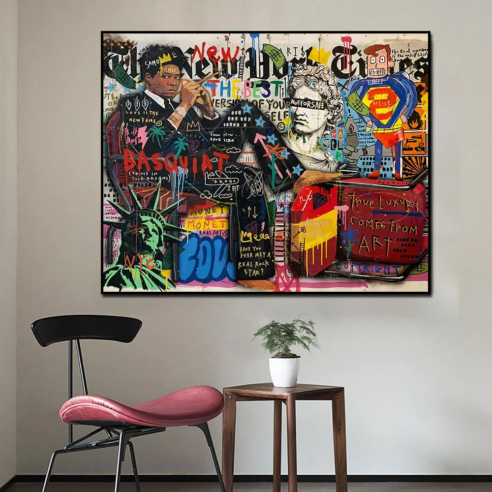 

Abstract Graffiti Pop Art Famous Portrait Canvas Painting Home Decoration Poster Print Wall Decor Art Picture For Living Room