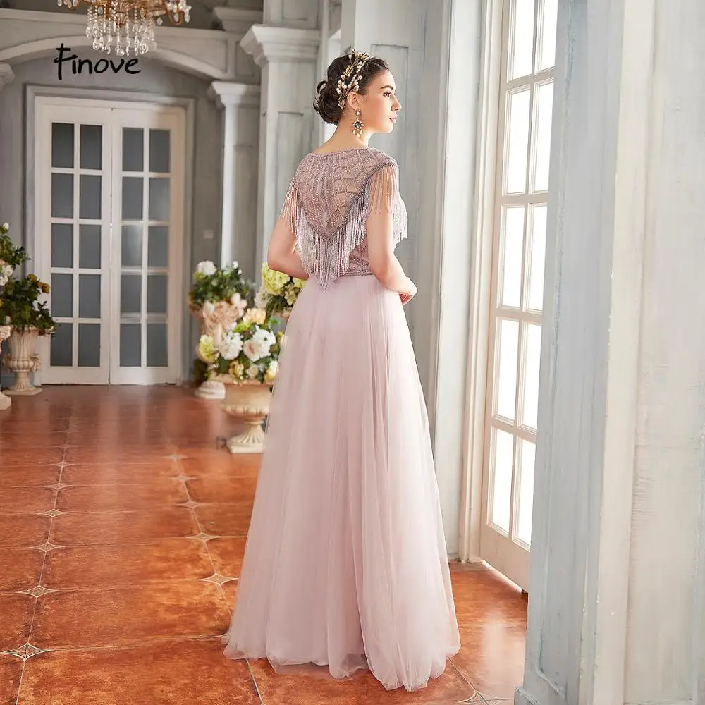 Женское платье с круглым вырезом кисточками и бисером | Свадьбы торжества