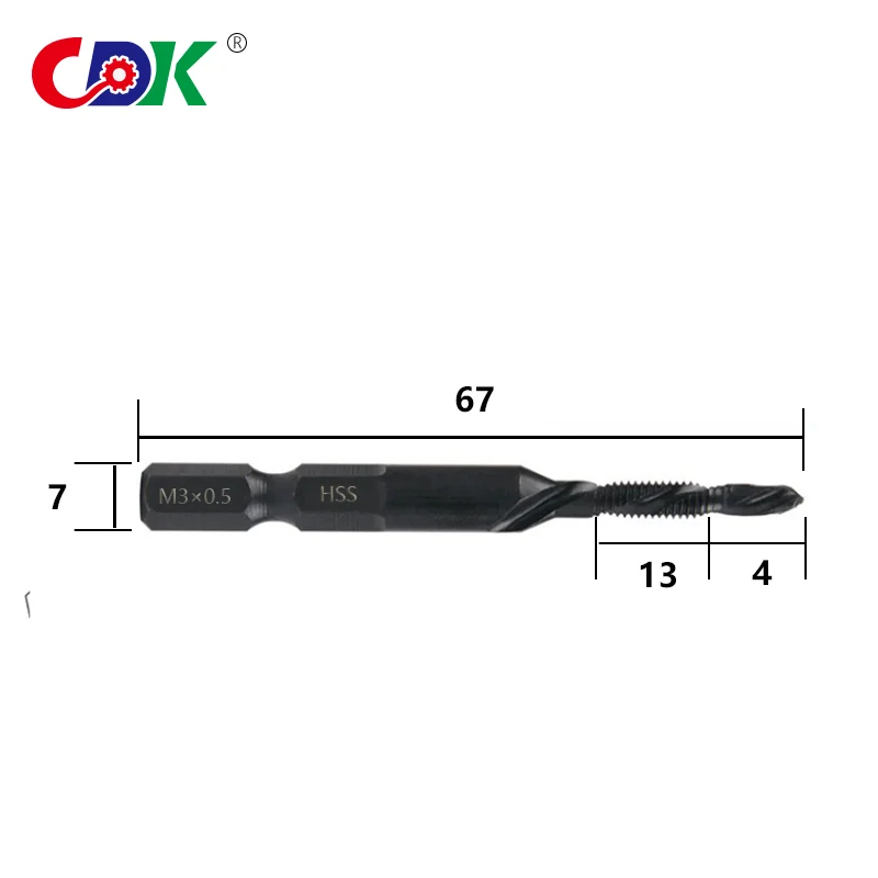 

One M3 Hex Shank HSS Screw Thread Metric Tap Drill Bits On Electric Hand Drill