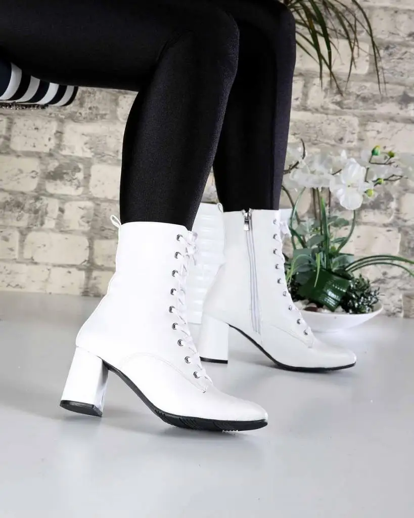 Mosimoso/женские ботильоны на высоком каблуке Цвет белый женские ботинки молнии со
