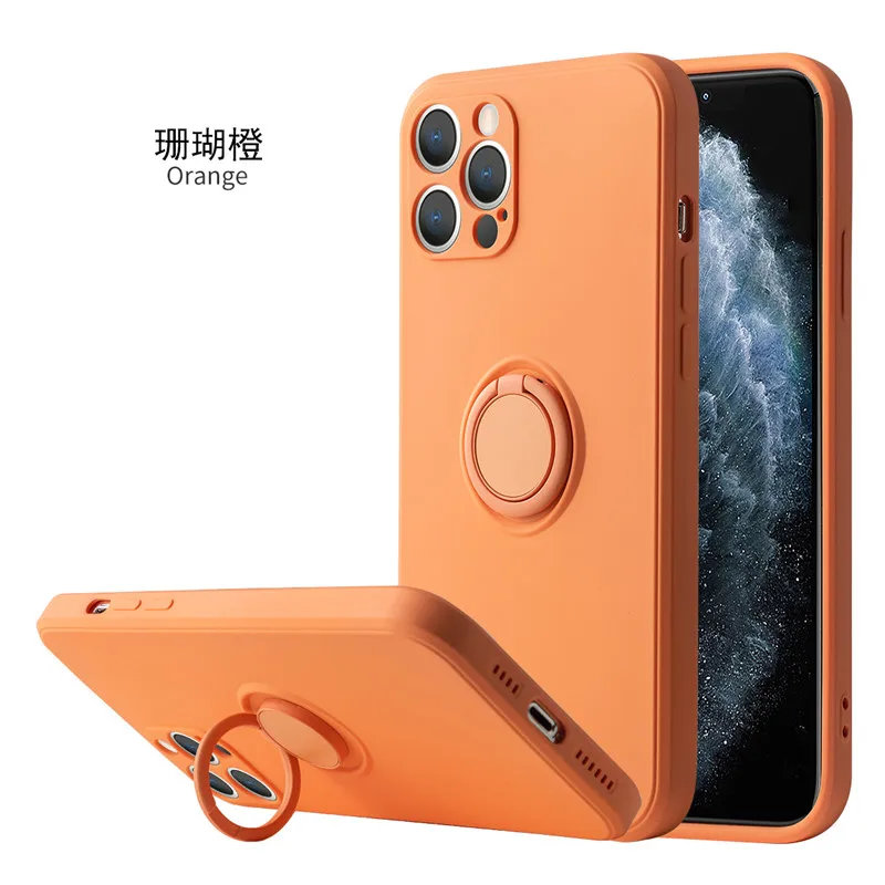 

Fashion Ring Case For Apple iPhone 11 12 Pro Max SE 2 2020 6 S 7 8 Plus X XS MAX XR Cute Candy Color Couples Soft Silicone Cover